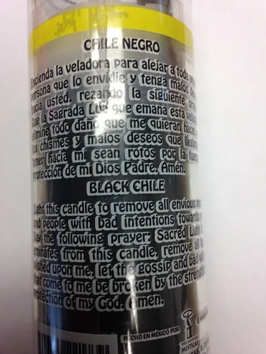 Vista 2 de Black Chili (Chile Negro) Vela negra perfumada de 7 días en vidrio