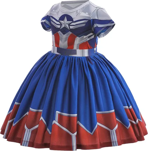 Vista 3 de Hellet Girls Dress Up Superhero Sets & Slap Bracelets for Kids Costumes Halloween Birthday Gifts Party