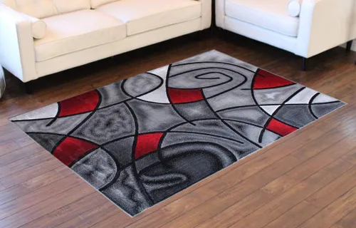 Vista 17 de Masada Rugs, Alfombra moderna y contemporánea, azul, gris y negro (2 pies x 3 pies)