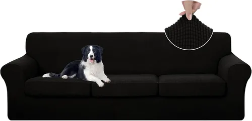 Vista 46 de U-NICE HOME Funda elástica para sofá de 3 piezas, funda de sofá lavable con cojín de asiento individual para sofá de 2 cojines, apta para mascotas