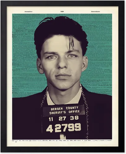 Vista 21 de Monem Art Mugshot Print - Póster retro de ojos azules de Ol' - Arte de diccionario - Diseño de pared de retrato de músico famoso - Gran decoración