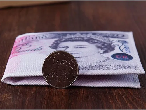Vista 5 de Cartera con diseño de billetera de dólar de los Estados Unidos para hombre, libra esterlina de libras esterlinas, billetera de lona, billetera
