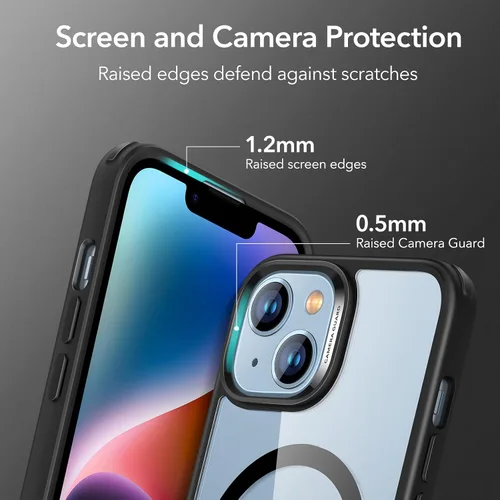 Vista 6 de ESR Classic Hybrid Funda magnética para iPhone 14/13, compatible con MagSafe, protección contra golpes de grado militar, resistente al amarilleo