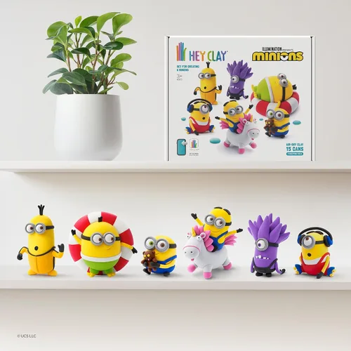 Vista 8 de HEY CLAY Minions - Arcilla de modelado de secado al aire colorida para niños - Kits de manualidades para niños de 4 a 8 años - Juguetes de Minions