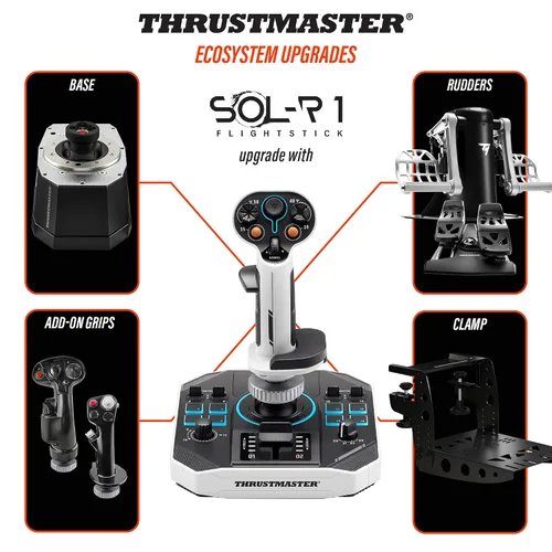 Vista 7 de Thrustmaster Sol-R1 Flight Joystick, Hall Effect Technology for Ultra-Precise Gaming, 44 Buttons Ideal for Space Flight Simulation
