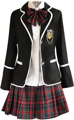 Vista 7 de URSFUR Conjunto de uniforme escolar japonés de estilo británico para mujer, disfraz de cosplay de anime para niña Estilo 1
