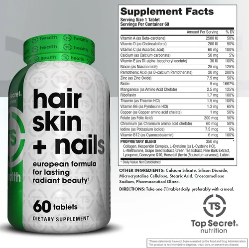Vista 2 de Top Secret Nutrition Cabello Piel y Uñas, 60 Tabletas