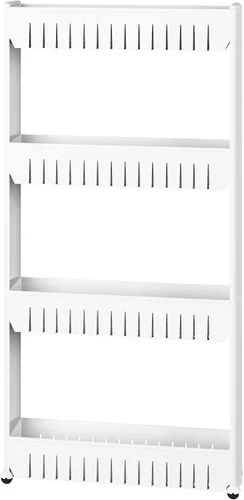 Vista 10 de Lavish Home Carrito con ruedas de 3 niveles, carrito organizador de estantes de cocina o baño de espacio estrecho, estantes de almacenamiento