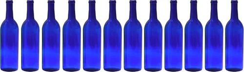 Vista 3 de Botellas de vidrio azul cobalto de 25.4 fl oz, 12 por caja