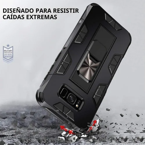 Vista 5 de Funda para Samsung Galaxy S8 Plus, funda Samsung Galaxy S8+ de grado militar, funda con función atril incorporada, armadura, resistente, a prueba