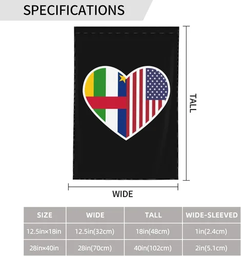 Vista 7 de I Love America And The Central African Republic Garden Flag 12.5"x18" Inch Double Sided Garden Flags Home Lawn Outdoor Decor Flags Party Banner