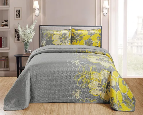 Vista 5 de Juego de edredón Home Collection con estampado de flores, tamaño grande