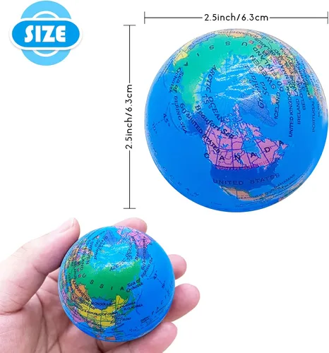 Vista 2 de 24 bolas de globo para apretar, bolas de espuma de 2.5 pulgadas para niños, escuela, aula, recuerdos de fiesta