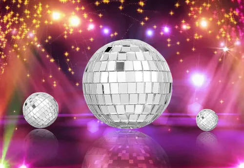 Vista 7 de Newmemo Decoración de pastel de bola de discoteca con espejo, decoración de mesa de discoteca de los años 70, decoración de mesa de bola