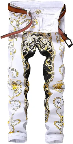 Vista 92 de Enrica Pantalones vaqueros estampados casuales para hombre