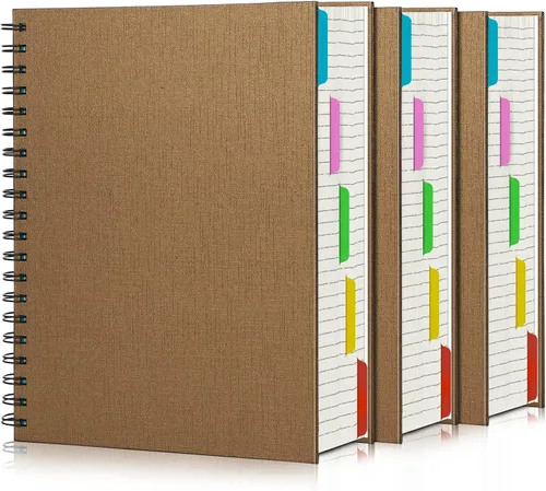 Vista 21 de EUSOAR Cuaderno de 5 materias, 1 pieza A4 de 11" x 8-1/2 pulgadas con espiral rayado universitario, bloc de escritura, 100GSM 120 hojas/240 páginas