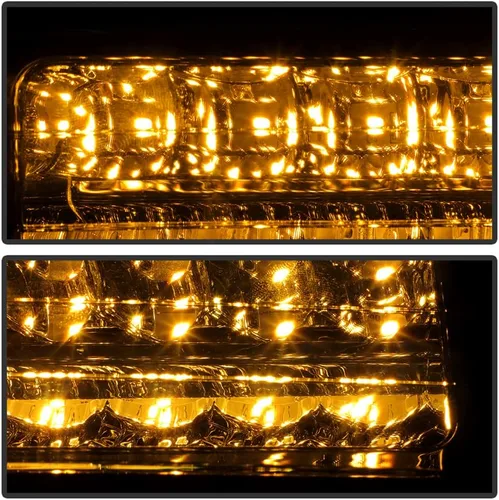 Vista 7 de ACANII - Para 1988-1993 GMC Sierra Chevy Silverado C/K C10 faros ahumados+luces LED de señal de parachoques 4 piezas izquierda + derecha