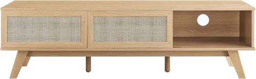 Vista 6 de Modway Soporte de TV de ratán Soma de 60 pulgadas en roble