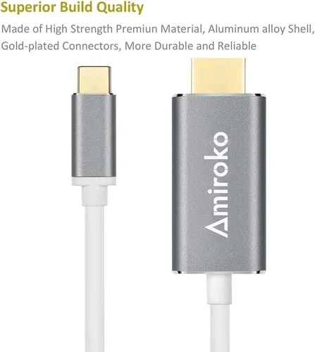 Vista 9 de Cable USB C a HDMI de 6 pies, USB 3.1 tipo C