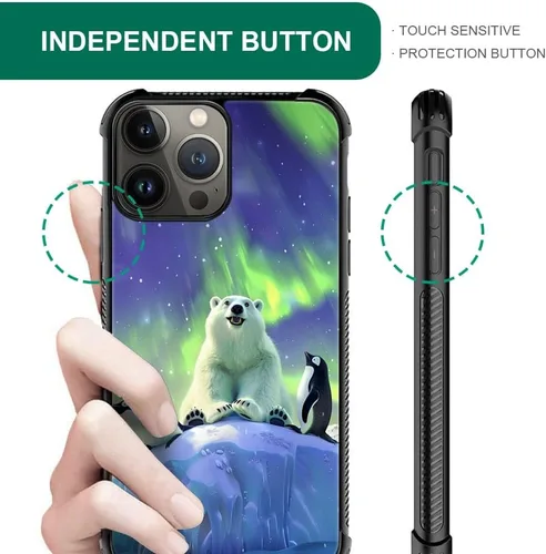 Vista 319 de Funda compatible con iPhone 15, diseño de elefantes africanos, diseño increíble a prueba de golpes, antiarañazos, carcasa trasera de policarbonato