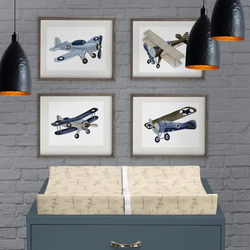 Vista 5 de Airplanes - Funda para cambiador de bebé (16 x 32 pulgadas)