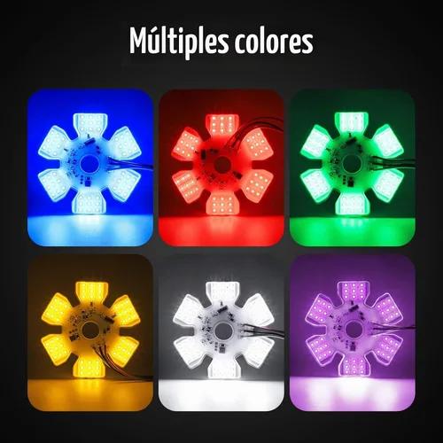 Vista 3 de Partsam 2 piezas ultrafinas estilo hexagonal de doble función interior 54 diodos LED de aire luz de aire de 4.8 pulgadas, lámpara decorativa