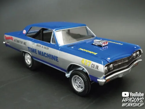 Vista 7 de AMT 1965 Chevy Chevelle AWB Time Machine 1:25 Kit de modelo a escala