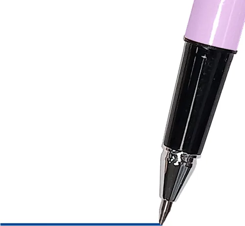 Vista 4 de DOHE - Pack de 4 bolígrafos ELIPSE - Tinta gel azul - Punta fina 0.020 in - Capucha y clip de fijación - Fabricado en aluminio duradero - Morado
