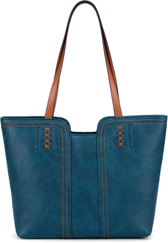 Vista 9 de Montana West Bolso Tote para Mujeres con Asa Superior Bolso de Mano Satchel Ámbar marrón
