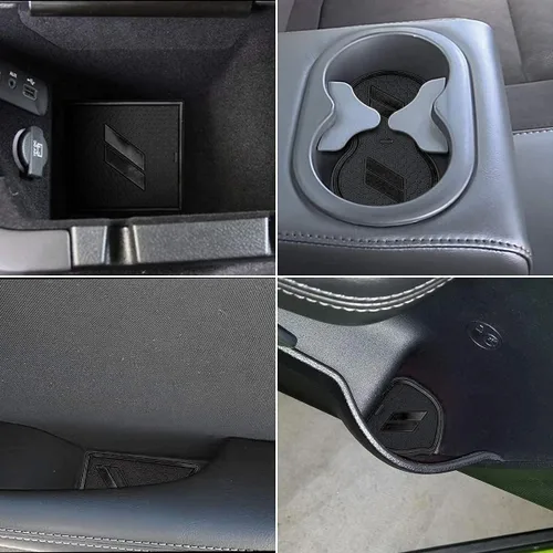 Vista 3 de Auprite Alfombrillas antipolvo para accesorios Dodge Challenger 2015 2016 2017 2018 2019 2020 2021 2022 2023, se adapta a la medida forros para Negro