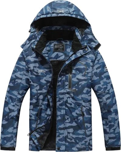 Vista 7 de Pooluly - Chaqueta impermeable de invierno, esquí, snowboard, para hombre, con capucha, rompevientos.