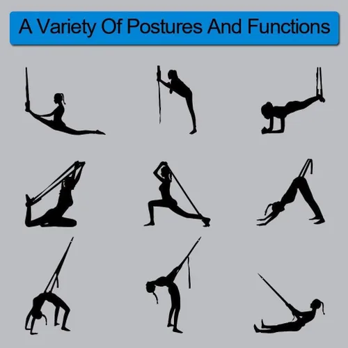 Vista 5 de Correa de estiramiento de yoga, fitness, estirador de piernas ajustable, entrenador de asistencia para flexión de espalda, mejora la flexibilidad