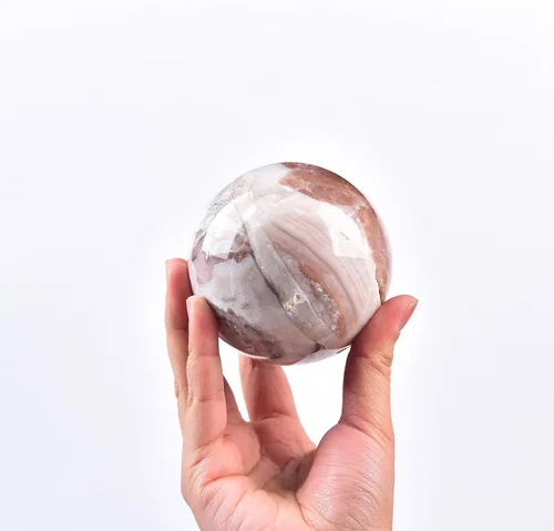 Vista 105 de JIC Gem Piedra Natural de Jaspe Africano Cristal de Curación Esfera Adivinación Bola de Piedra Preciosa, Feng Shui Reiki Aura Decoración