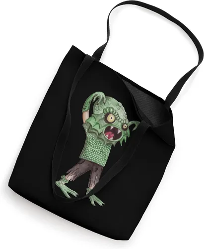 Vista 2 de Spooky Fish Boy - Bolsa de mano con diseño de truco o trato de Halloween Blanco 16 pulgadas