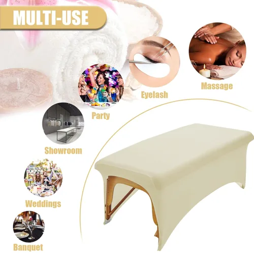 Vista 3 de Funda de cama elástica para cama de extensión de pestañas, juego de sábanas protectoras de tratamiento de spa para decoración de cama de pestañas