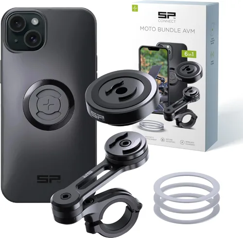 Vista 16 de SP CONNECT Moto Bundle II con módulo antivibraciones SPC+ Compatible con iPhone 11 Pro/XS/X Soporte de teléfono para motocicleta Soporte