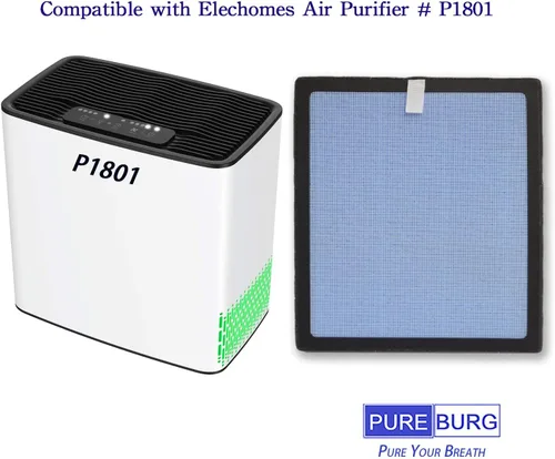 Vista 2 de PUREBURG Filtros de repuesto compatibles con el purificador de aire YIOU R1 P1802 y purificador de aire Elechomes P1801, paquete de 2 filtros H13