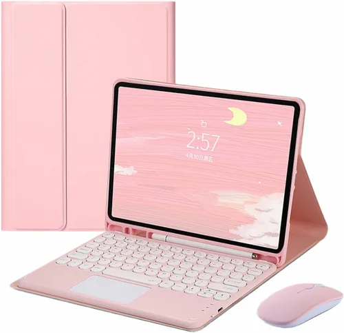 Vista 19 de Galaxy Tab S6 Lite 10.4 pulgadas 2024/2022/2020 Funda de teclado táctil con mouse Lindas teclas redondas Touchpad Slim Smart Magnético Desmontable
