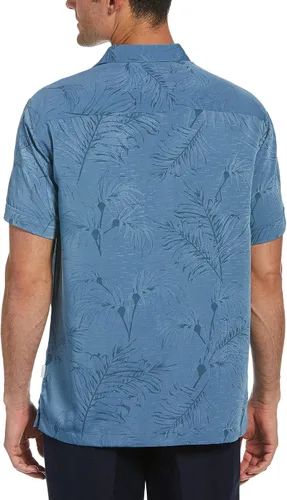 Vista 2 de Cubavera Camisa tropical con botones en dos tonos para hombre