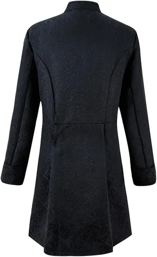 Vista 2 de Chaqueta steampunk renacentista para hombre, abrigo gótico victoriano