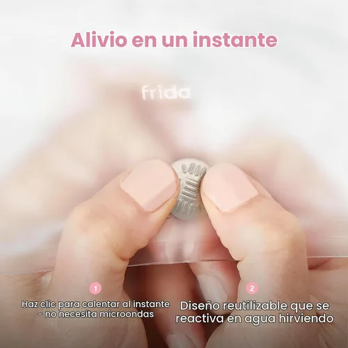 Vista 4 de Frida Mom Almohada de lactancia para la espalda + calentadores de vientre, alivio reutilizable de clic para calentar en un instante para la espalda