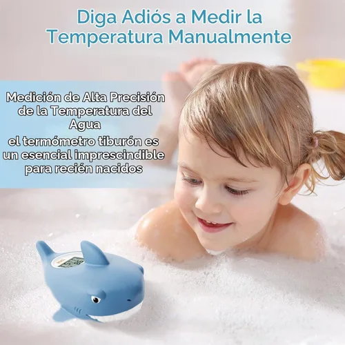 Vista 2 de b&h Termómetro de baño para bebés, termómetro digital de temperatura de Azul