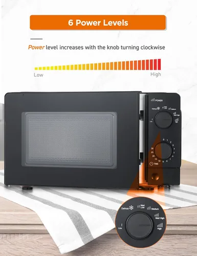 Vista 3 de Commercial Chef 0.6 Cu. Ft. Countertop Microwave Oven, CHM660B, Black Negro