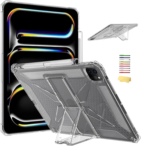 Vista 23 de Clear Stand Case for iPad Air 3 (Air 3rd Generation) 10.5 inch 2019 & iPad Pro 10.5 inch 2017 with Pencil Holder/Kickstand Soft TPU Back Silicone