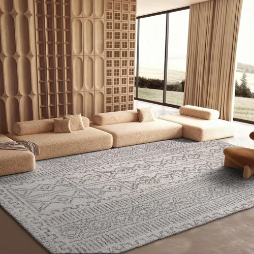Vista 6 de SAFAVIEH Hudson Shag Collection - Alfombra decorativa de 2 x 3 pies, diseño marroquí marfil y gris, no desprende pelusa y de fácil cuidado, 2