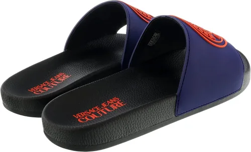 Vista 3 de Versace Jeans Couture Sandalia de piscina con logotipo de medallón azul marino - para hombre