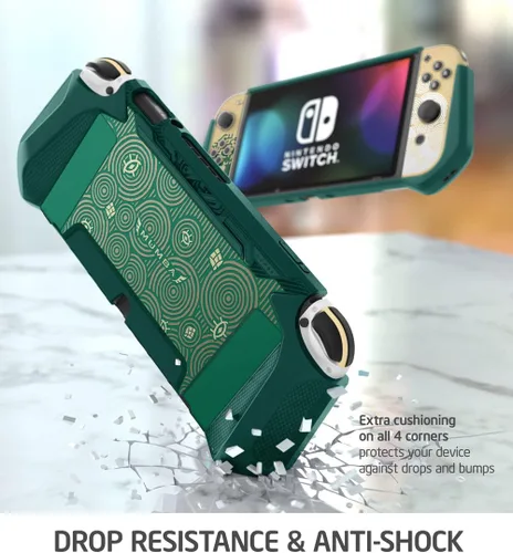 Vista 4 de Mumba Dockable Case for Nintendo Switch OLED 2021, Blade Series TPU Grip Protective Cover Accessories Compatible with Nintendo Switch OLED 7 Inch