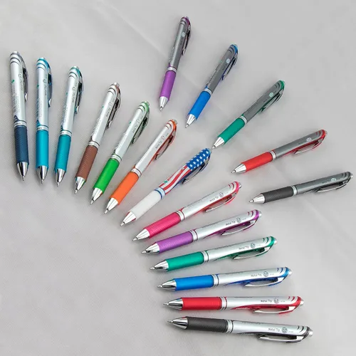 Vista 14 de Pentel EnerGel RTX - Bolígrafo de gel líquido retráctil, línea mediana, punta de metal, tinta de colores surtidos, paquete de 4 unidades (BL77BP4M)