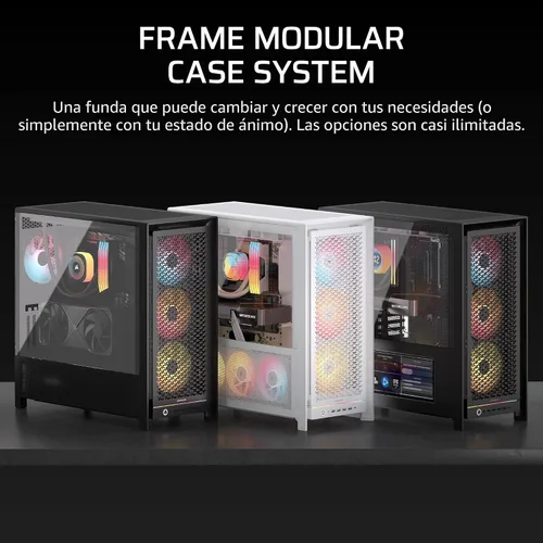 Vista 3 de [Usado] CORSAIR Frame 5000D RS Modular de alto flujo de aire Gabinete para PC semitorre – 4 ventiladores RS preinstalados, Sistema de montaje