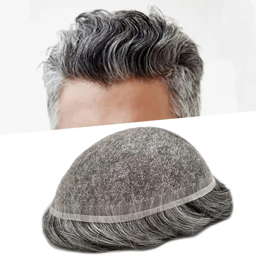 Vista 18 de Toupee para hombres completo francés encaje hombres toupee hairpieces 100% europeo sistema de reemplazo de cabello humano hombres piezas de pelo
